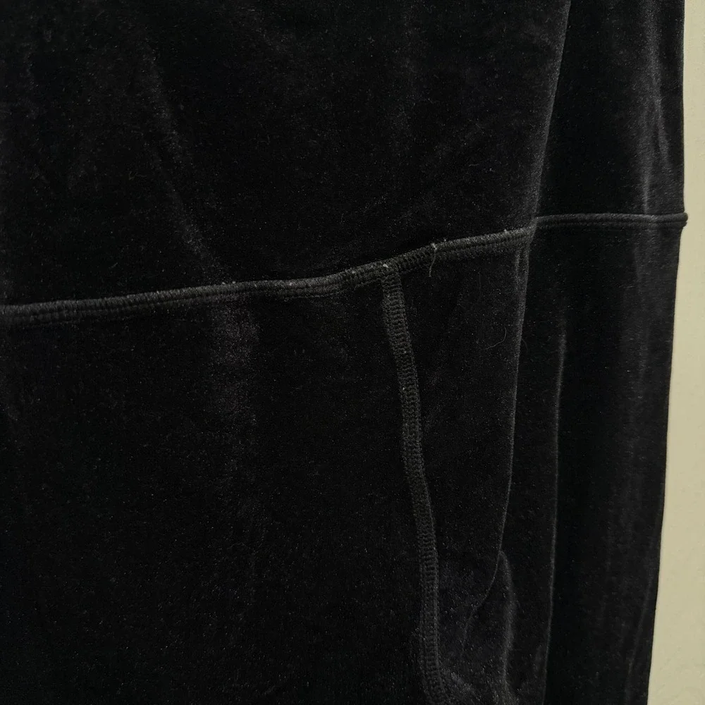 Alo Yoga Black High Waist Velvet Leggings Full Length Yoga Pants Size Small